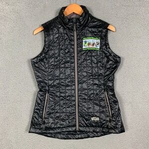 STIO Azura Vest Women's Medium M Black Primaloft Insulated Full Zip Quilted Logo